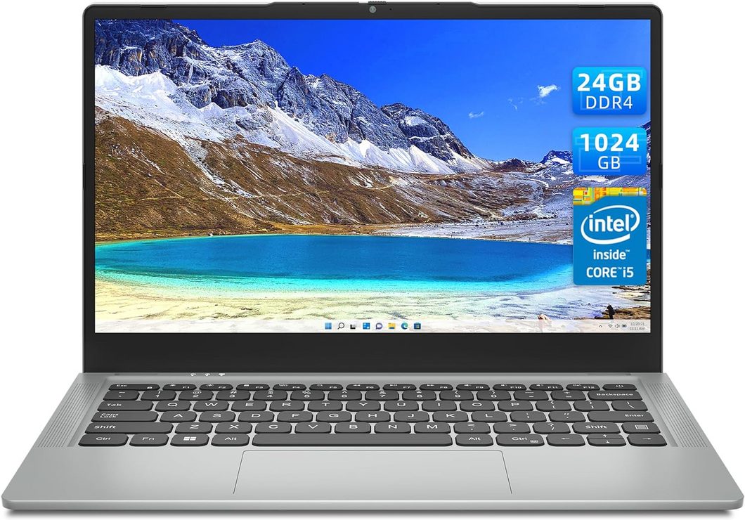 jumper Laptop 14 Zoll, 24GB DDR4 1024GB SSD, Intel Core i5 (bis zu 3,6 GHz), 8-Thread, 14