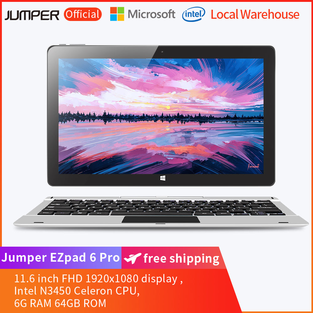 Jumper EZpad 6 Pro 2 in 1 11.6 inch Tablet PC with  Keyboard- Silver